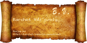 Barchet Vászoly névjegykártya